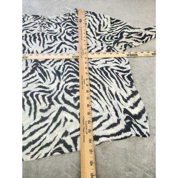 Ophelia Roe Zebra Print Blouse Plus Size 3X - Picture 6 of 12